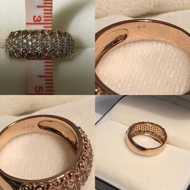 k18PG  ダイヤ デザインリング レディースのアクセサリー(リング(指輪))の商品写真