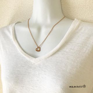 new!!新入荷!!ステンレス製 ピンクゴールド オープンハートネックレス(ネックレス)