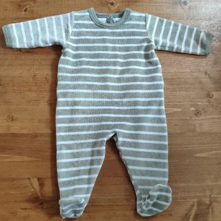 プチバトー(PETIT BATEAU)のプチバトー　ロンパース　60cm 3m　長袖　冬(ロンパース)