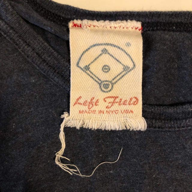 LEFT FIELD  NY8分袖丈Tシャツ Made In USA ネイビー メンズのトップス(Tシャツ/カットソー(七分/長袖))の商品写真