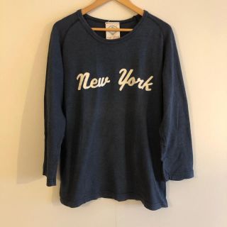 LEFT FIELD  NY8分袖丈Tシャツ Made In USA ネイビー(Tシャツ/カットソー(七分/長袖))