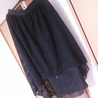 黒のアシメロングスカート(ロングスカート)