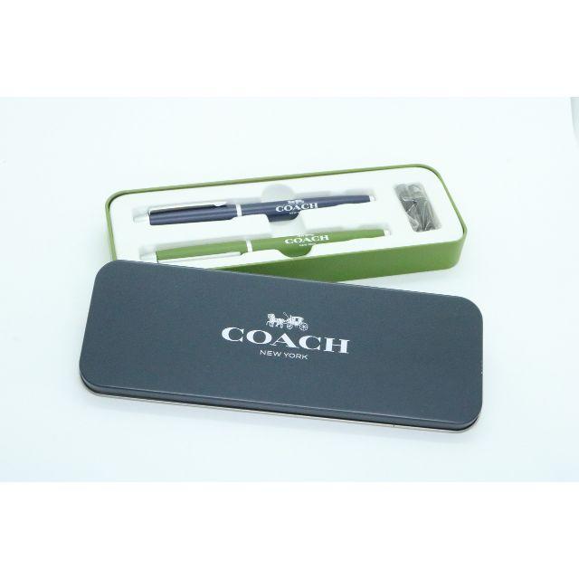 COACH(コーチ)の【ZA115】COACH コーチ 万年室 ボールペン 2本セット ペンケース付き インテリア/住まい/日用品の文房具(ペン/マーカー)の商品写真