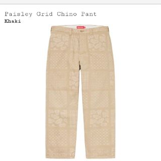 シュプリーム(Supreme)のsupreme paisley grid chino pant Khaki 30(チノパン)