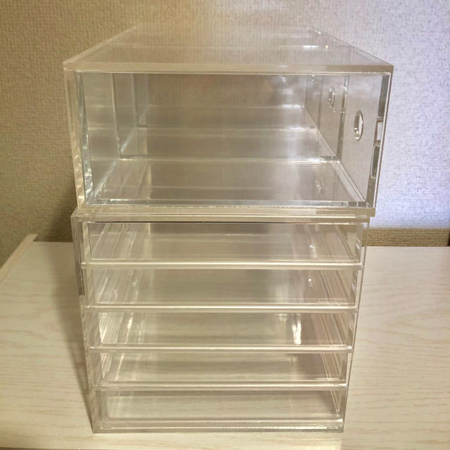 MUJI (無印良品)(ムジルシリョウヒン)の無印良品 アクリルケース コスメ収納 2点セット インテリア/住まい/日用品のインテリア小物(小物入れ)の商品写真