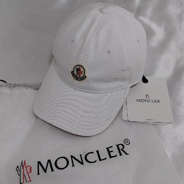 メンズMONCLER モンクレール ホワイト ベースボールキャップ 帽子