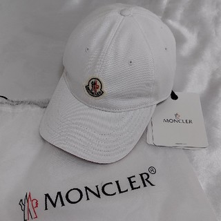 モンクレール(MONCLER)のMONCLER モンクレール ホワイト ベースボールキャップ 帽子(キャップ)