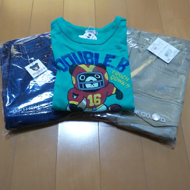ミキハウス ダブルB 150 長袖Tシャツ パンツ セットTシャツ/カットソー