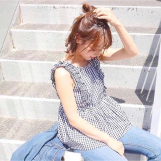 ザラ(ZARA)のZARA チェックノースリーブトップス(シャツ/ブラウス(半袖/袖なし))