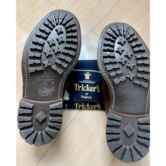 Trickers(トリッカーズ)の【ほぼ未使用】トリッカーズ トーキャップ ダービー ブローグ UK8H ブラウン メンズの靴/シューズ(その他)の商品写真