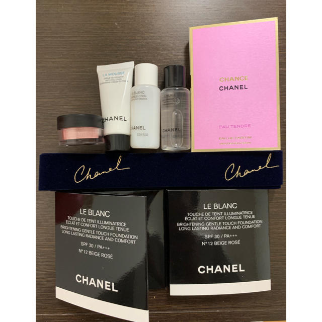 CHANEL(シャネル)のCHANELのサンプル6点＋CHANELベロアリボン、おまけ１個 コスメ/美容のキット/セット(サンプル/トライアルキット)の商品写真