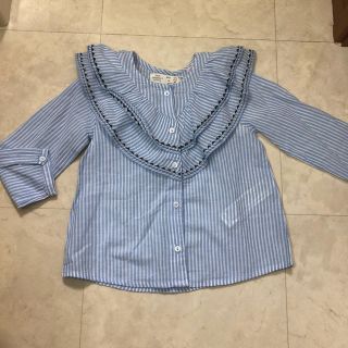 ザラキッズ(ZARA KIDS)のザラ ベビーガール  フリル襟トップス(ブラウス)