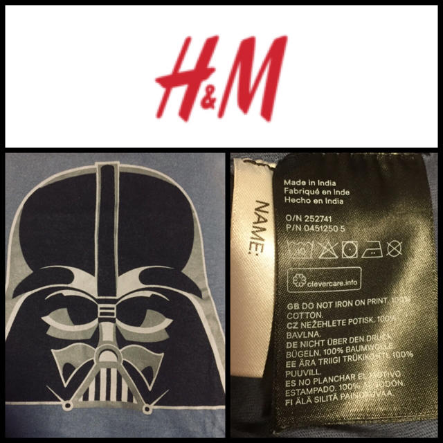 H&M(エイチアンドエム)の【H&M 】キッズ スターウォーズ Tシャツ 100cm ネイビー キッズ/ベビー/マタニティのキッズ服男の子用(90cm~)(Tシャツ/カットソー)の商品写真