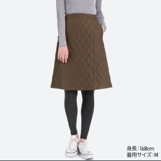 UNIQLO(ユニクロ)のユニクロ ブロックテックウォームイージースカート Lサイズ／グレー 暖パン レディースのスカート(ひざ丈スカート)の商品写真