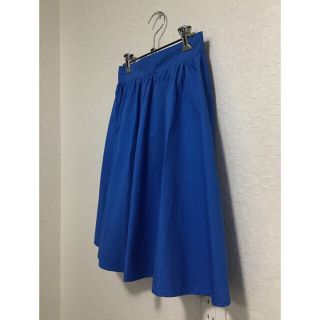 ザラ(ZARA)のブルー　スカート　綿(ひざ丈スカート)