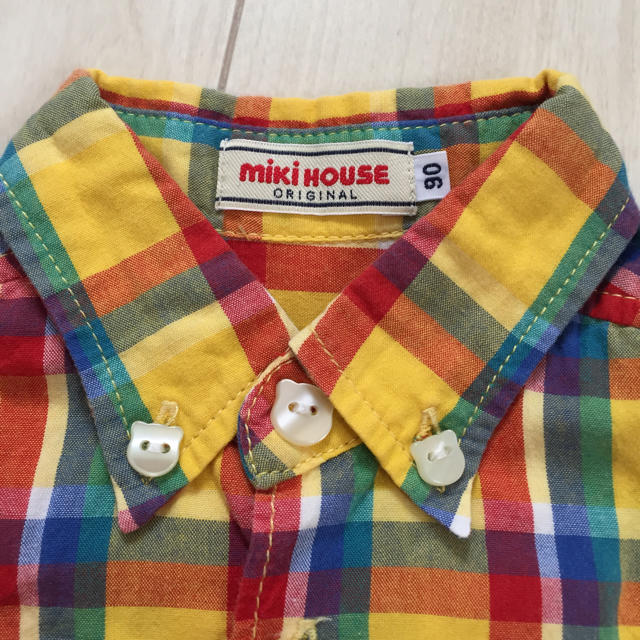 mikihouse(ミキハウス)の袖もボタンも可愛い❤︎ミキハウス❤︎チェックシャツ キッズ/ベビー/マタニティのキッズ服男の子用(90cm~)(ブラウス)の商品写真