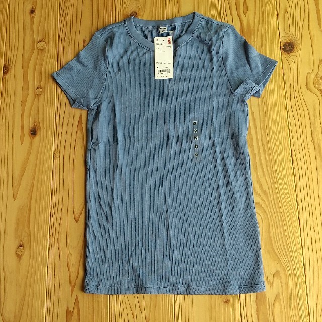 UNIQLO(ユニクロ)のちるちる様専用 [新品未使用] ユニクロ スーピマコットン リブクルーネックT レディースのトップス(Tシャツ(半袖/袖なし))の商品写真