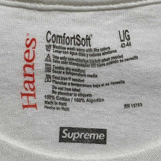 Supreme(シュプリーム)のSUPREME HANES TAGLESS TEES 白1枚 メンズのトップス(Tシャツ/カットソー(半袖/袖なし))の商品写真