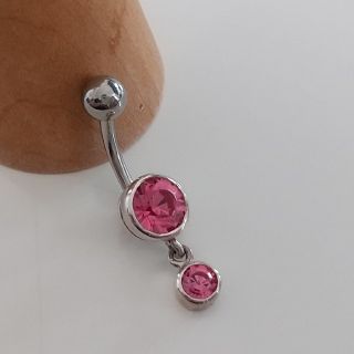 【262】へそピアス  ボディピアス 　ピンク  14G(ピアス)