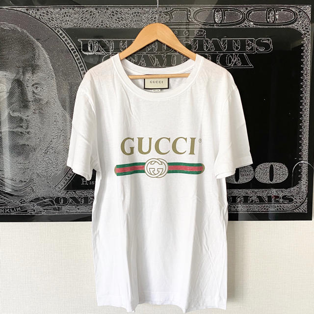 Gucci(グッチ)の【GUCCI 】メンズ ロゴ ウォッシュドオーバーサイズ Tシャツ 白 メンズのトップス(Tシャツ/カットソー(半袖/袖なし))の商品写真