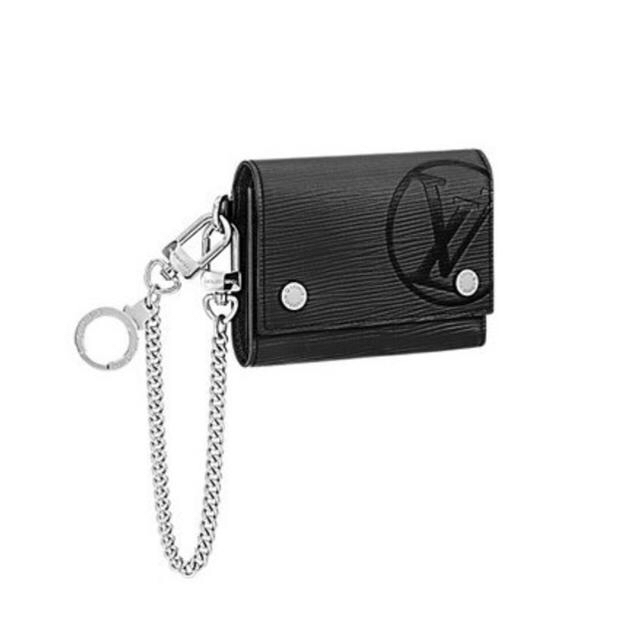 LOUIS VUITTON Epi Chain Trifold Wallet M63518 Black Men's