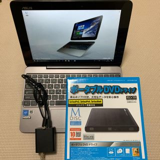 エイスース(ASUS)の美品おまけ付き　ASUS T100HA 初期化済み　タブレットにも(ノートPC)