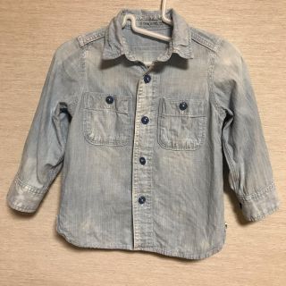 デニムダンガリー(DENIM DUNGAREE)のDENIM DUNGAREE  シャンブレー PEACE シャツ 100(ブラウス)