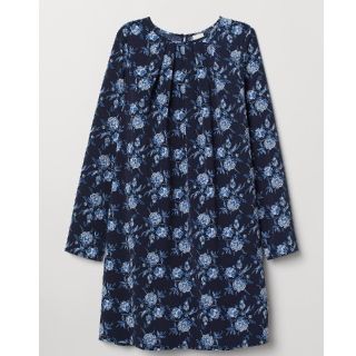 エイチアンドエム(H&M)のH&M✴️XL花柄チュニックワンピース(ミニワンピース)