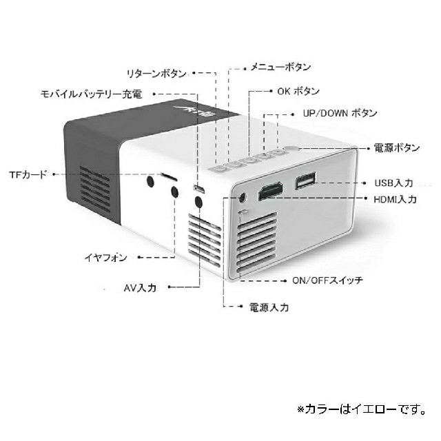 YG300 LEDプロジェクター スマホ/家電/カメラのテレビ/映像機器(プロジェクター)の商品写真