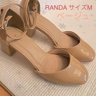 ランダ(RANDA)の値下げ RANDA  チャンキーヒール アンクルストラップパンプス ベージュ(ハイヒール/パンプス)