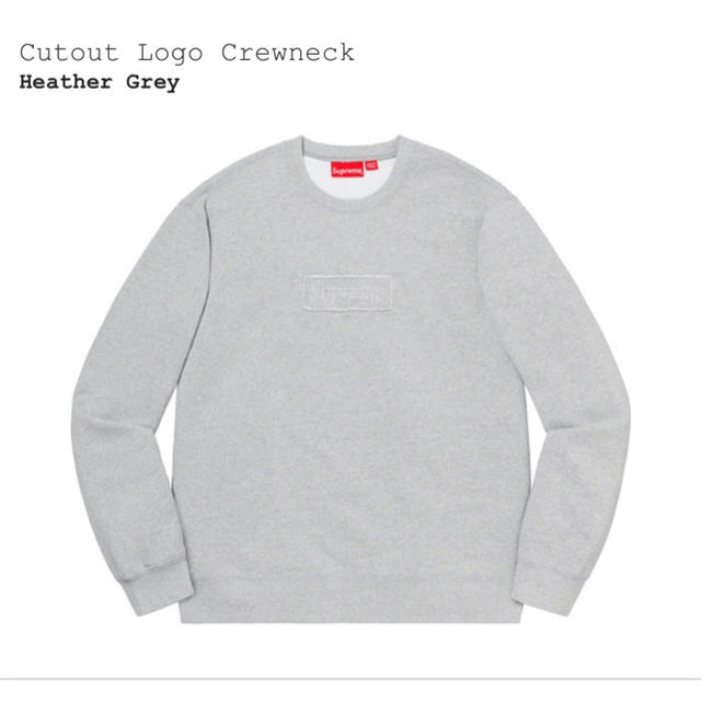 supreme cutout logo crewneck grey Mサイズ