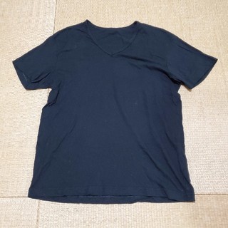 ジーユー(GU)のGU VネックTシャツ黒(Tシャツ(半袖/袖なし))
