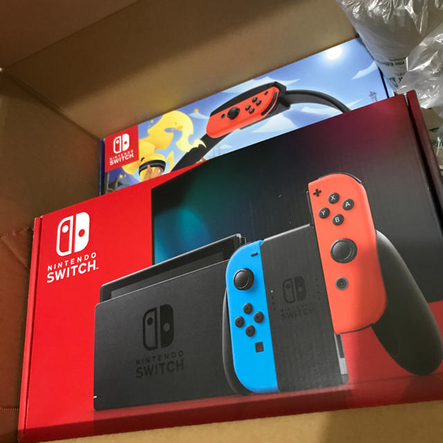 【2個】新品 新型 Nintendo Switch 本体 グレー&リングフィット