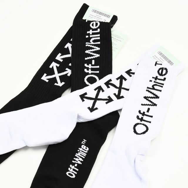 箱無し OFF-WHITE オフホワイト ソックス 黒・白　２色セット