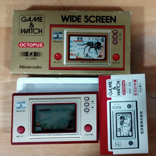 任天堂 ゲームウォッチ オクトパス 1981年 箱・取説付き 美品
