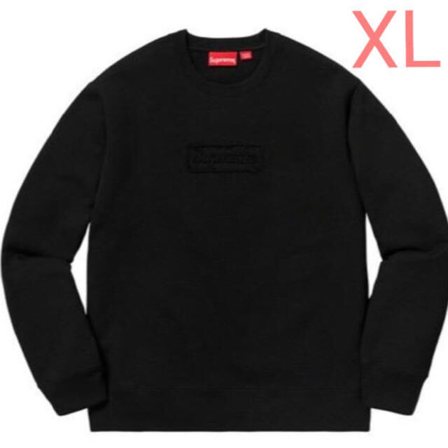 スウェットサイズXL】supreme cutout logo crewneck black