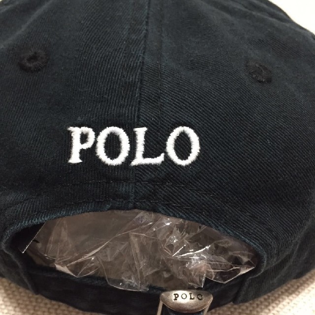 POLO RALPH LAUREN(ポロラルフローレン)の新品タグ付き男女兼用ラルフローレンキャップ黒/白 メンズの帽子(キャップ)の商品写真