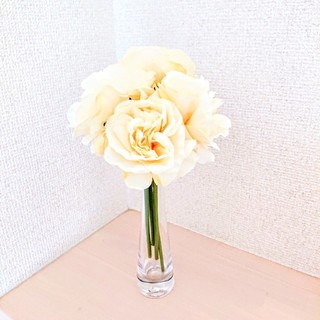 白 ホワイト バラ インテリア アーティフィシャルフラワー 造花(置物)