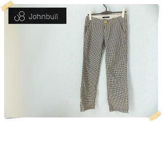 【johnbull】美品 ジョンブル ホワイトブラックチェックジーンズデニム S(デニム/ジーンズ)