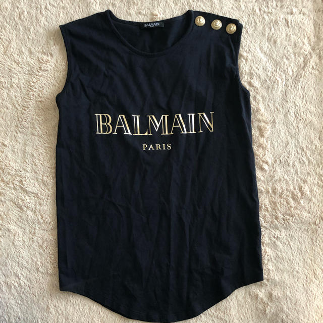 BALMAIN タンクトップ　ノースリーブ　黒　Tシャツ ブラック