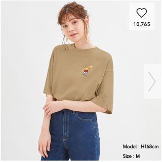 ポケモン(ポケモン)のhiroりん様専用　GU ポケモン　Tシャツ　Mサイズ　ライトブラウン(Tシャツ(半袖/袖なし))