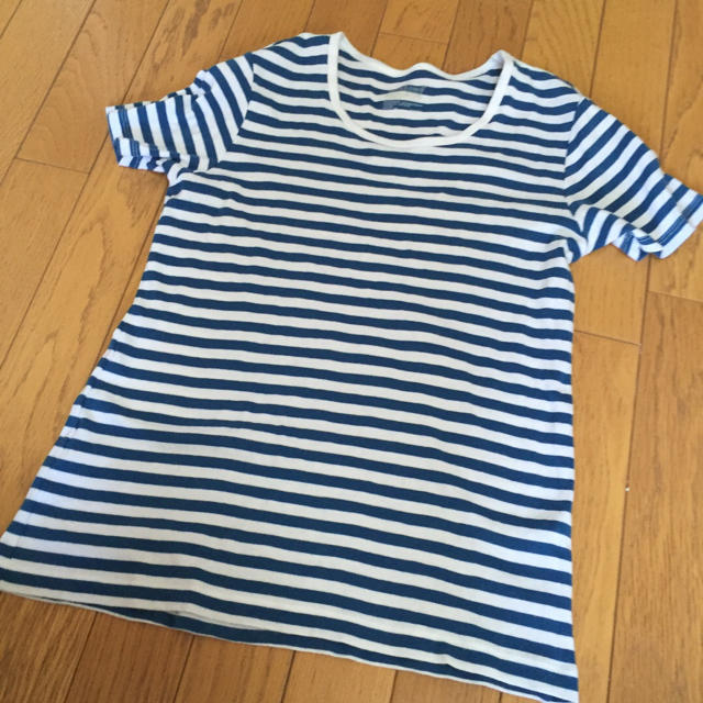 MUJI (無印良品)(ムジルシリョウヒン)の週末sale 無印良品 muji ボーダー Tシャツ サイズL レディースのトップス(Tシャツ(半袖/袖なし))の商品写真