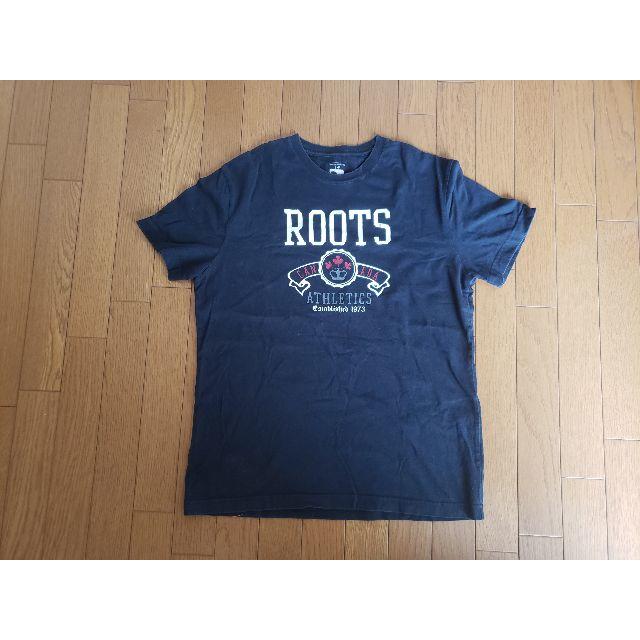 ROOTS CANADA メンズ ロゴ入り Tシャツ S ネイビー メンズのトップス(Tシャツ/カットソー(半袖/袖なし))の商品写真