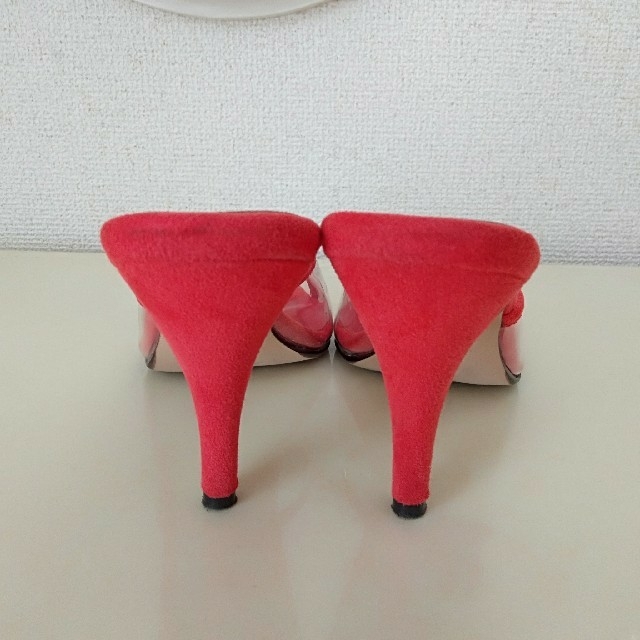 M.deux(エムドゥー)のエムドゥ　クリア　ミュール　赤 レディースの靴/シューズ(ミュール)の商品写真