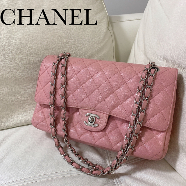 CHANEL - シャネル キャビアスキン マトラッセ Wフラップ チェーン ...