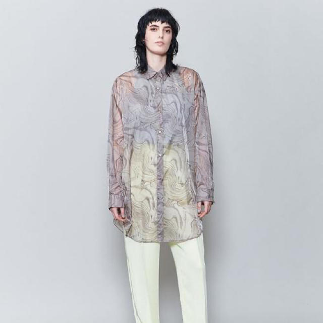 6 ROKU SUKE MARBLE PRINT SHIRT  36 新品未使用