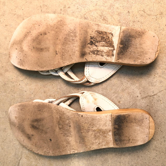 サンダル　白レザー レディースの靴/シューズ(サンダル)の商品写真