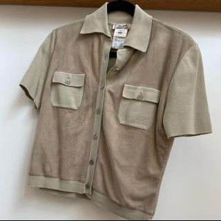 エルメス(Hermes)のエルメス　スエード　半袖　カーディガン　サマーニット　Tシャツ(カーディガン)