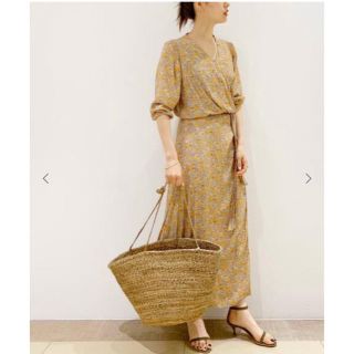 プラージュ(Plage)のplage olive wrap ドレス ワンピース オレンジ38(ロングワンピース/マキシワンピース)