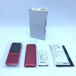 ソフトバンク(Softbank)の新品/SoftBank/602si/simply/レッド/SIMロック解除品(携帯電話本体)